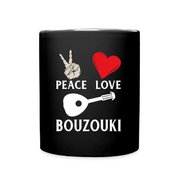 Bouzouki Music Instrument Irish Bouzouki - Tasse einfarbig - Schwarz - Vorne