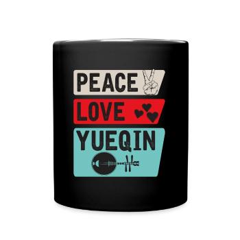 Peace Love Yueqin Musical Instrument - Tasse einfarbig - Schwarz - Vorne