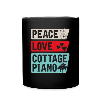Cottage Piano Instrument Piano Lovers - Tasse einfarbig - Schwarz - Vorne