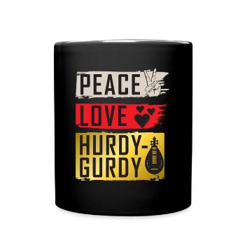 Peace Love Hurdy-Gurdy Instrument de musique - Mug uni - noir - Devant