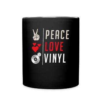 Tourne-disque d’instruments de musique en vinyle - Mug uni - noir - Devant