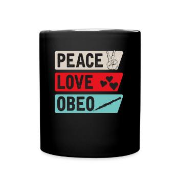 Peace Love Obeo Musical Instrument - Tasse einfarbig - Schwarz - Vorne