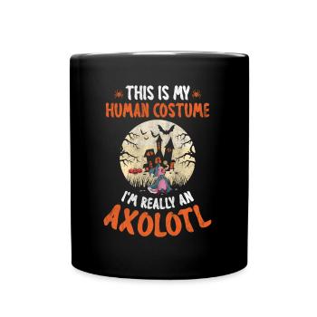 Halloween Axolotl Pumpkin Halloween Yard - Full Colour Mug - black - Front