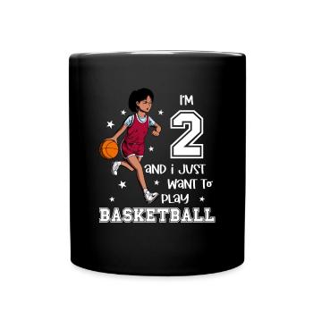 Girl plays basketball - I'm 2 - Full Colour Mug - black - Front