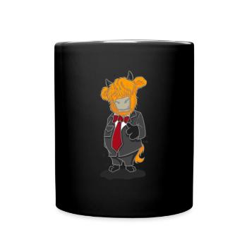Scottish Highland Cow Cattle Cow Whisperer Farming - Tasse einfarbig - Schwarz - Vorne