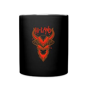 Scottish Highland Cow Cattle Cow Whisperer Farming - Tasse einfarbig - Schwarz - Vorne