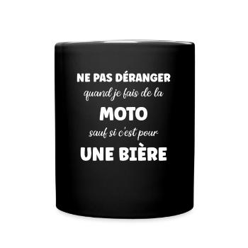 Ne pas déranger moto sauf pour une bière - Mug uni - noir - Devant