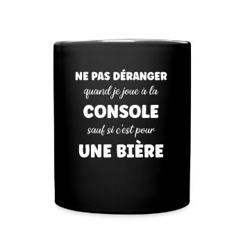 Ne pas déranger console sauf pour une bière - Mug uni - noir - Devant