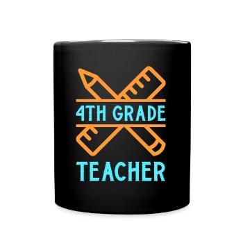 4th Grade Teacher Educator Job Education School - Full Colour Mug - black - Front