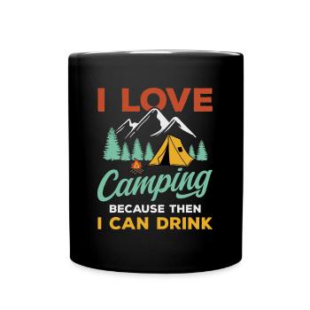 Camping Caravan Motorhome Campsite - Full Colour Mug - black - Front