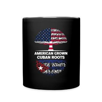 American Grown Cuban Roots Kuba Abstammung - Tasse einfarbig - Schwarz - Vorne