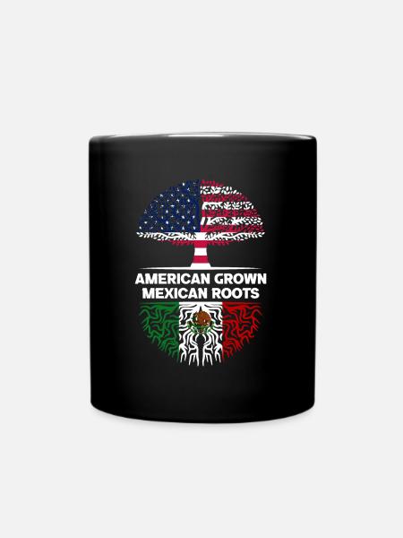 American grown Mexican Roots Mexiko - Tasse einfarbig - Schwarz