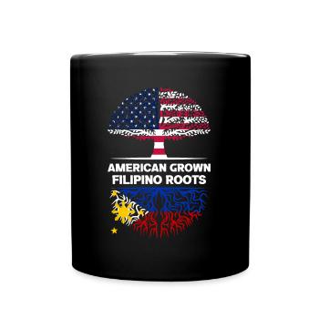 American Grown Filipino Roots Philippinen - Tasse einfarbig - Schwarz - Vorne