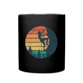 Klettern Klettersport Kletterer Kletterzubehör - Tasse einfarbig - Schwarz - Vorne