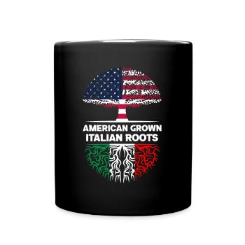 American grown Italian Roots Italien - Tasse einfarbig - Schwarz - Vorne