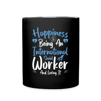 Le bonheur, c’est d’être un travailleur social international - Mug uni - noir - Devant