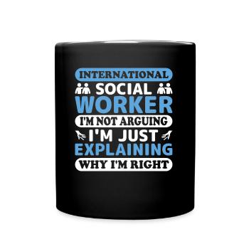Travailleur social international Je ne discute pas Je suis - Mug uni - noir - Devant