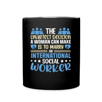 International Social Worker Occupation Profession - Tasse einfarbig - Schwarz - Vorne