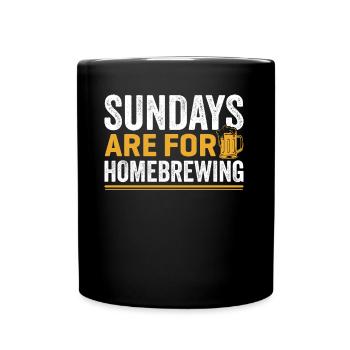 Sundays Are For Homebrewing Beer Brewing Alcoholic - Full Colour Mug - black - Front