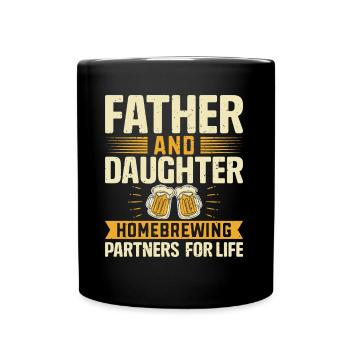 Father And Daughter Homebrewing Partners For Life - Full Colour Mug - black - Front