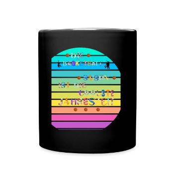 Die Top Sportart Saison ist die coole Basketball - Tasse einfarbig - Schwarz - Vorne