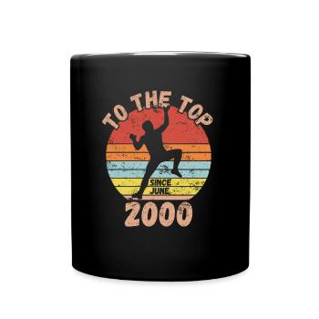 Birthday Climbing Bouldering since June 2000 - Full Colour Mug - black - Front