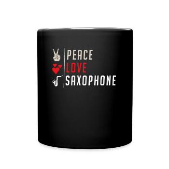 Peace Love Saxophone Marching Band - Mug uni - noir - Devant