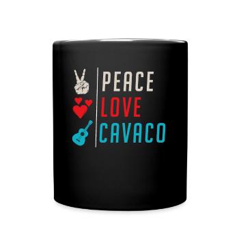 Peace Love Cavaco Guitar Instrument - Tasse einfarbig - Schwarz - Vorne