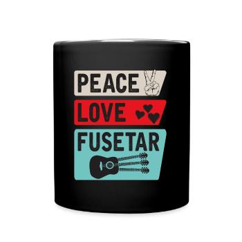 Peace Love Fusetar Guitar Instrument - Tasse einfarbig - Schwarz - Vorne