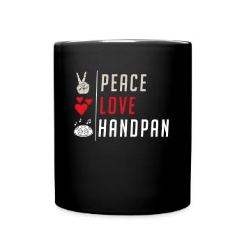 Peace Love Handpan Instrument Tambour - Mug uni - noir - Devant
