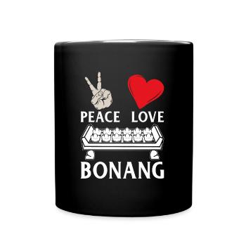 Peace Love Bonang Indonesian Music - Full Colour Mug - black - Front