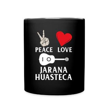Peace Love Jarana Huasteca Guitar Music - Tasse einfarbig - Schwarz - Vorne