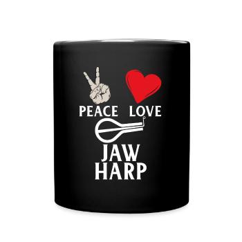 Peace Love Jaw Harp Music Instrument - Tasse einfarbig - Schwarz - Vorne