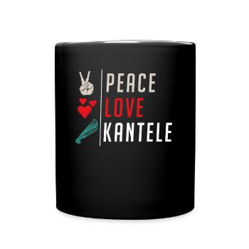 Peace Love Kantele Musical Instrument - Tasse einfarbig - Schwarz - Vorne