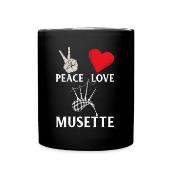 Peace Love Musette Baroque Musette - Tasse einfarbig - Schwarz - Vorne