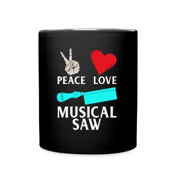 Peace Love Instrument de musique De scie musicale - Mug uni - noir - Devant