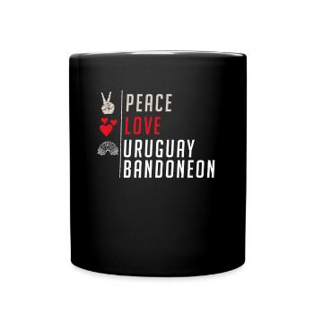 Peace Love Uruguay Bandoneon Players - Full Colour Mug - black - Front