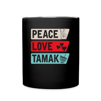 Peace Love Tamak Musical Instrument - Tasse einfarbig - Schwarz - Vorne