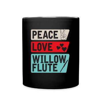 Peace Love Willon Flute Instrument - Tasse einfarbig - Schwarz - Vorne