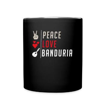 Peace Love Banduria Instrument Guitar - Tasse einfarbig - Schwarz - Vorne