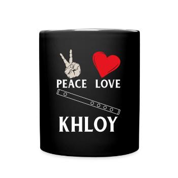Peace Love Khloy Flute Music Instrument - Tasse einfarbig - Schwarz - Vorne