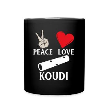Peace Love Koudi Instrument Koudi Flute - Tasse einfarbig - Schwarz - Vorne