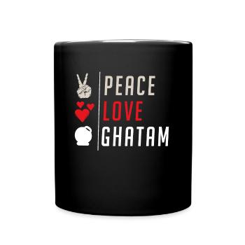 Peace Love Ghatam Instrument de tambour - Mug uni - noir - Devant