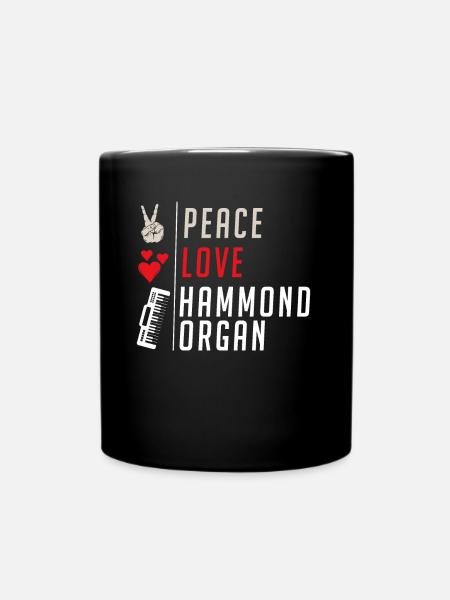 Peace Love Hammond Organ Instrument - Tasse einfarbig - Schwarz