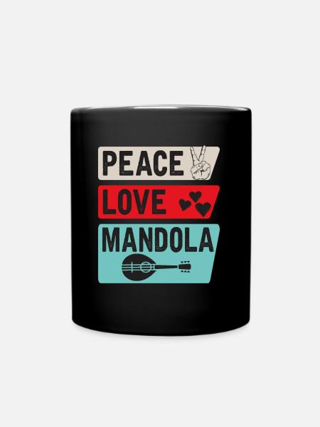 Peace Love Mandola Trombone Instrument - Tasse einfarbig - Schwarz