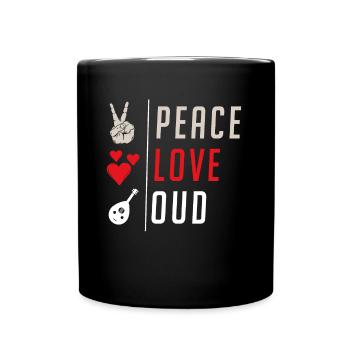 Peace Love Oud Musical Instrument - Tasse einfarbig - Schwarz - Vorne