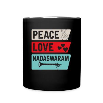Peace Love Nadaswaram Music Instrument - Tasse einfarbig - Schwarz - Vorne