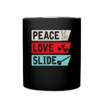 Peace Love Slide Musical Instrument - Tasse einfarbig - Schwarz - Vorne
