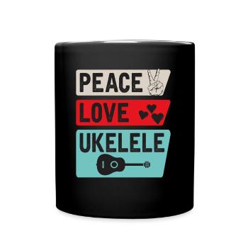 Peace Love Ukelele Instrumenteurs - Mug uni - noir - Devant