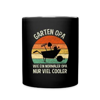 Hobby Garten Zubehör Garten Opa Gartenarbeit - Tasse einfarbig - Schwarz - Vorne